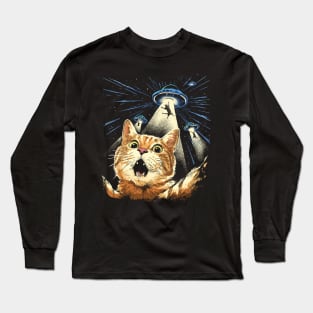 Space Whiskers: The Purrr-fect Abduction Long Sleeve T-Shirt